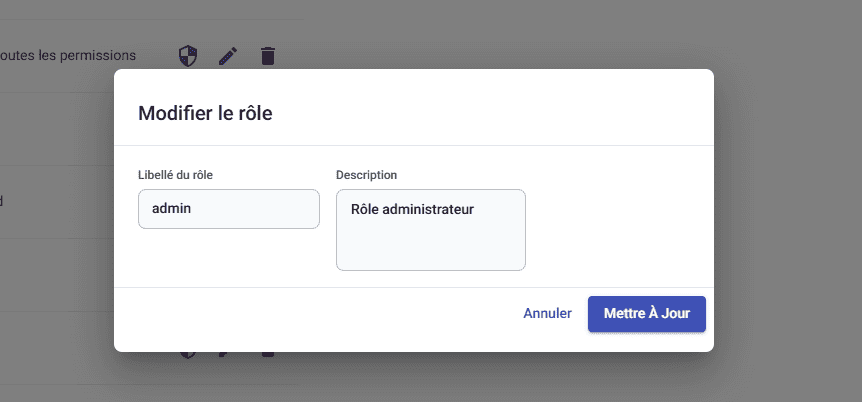 Modification d'un rôle