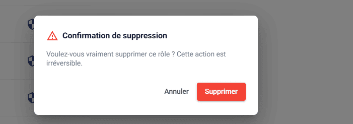 Suppression d'un rôle