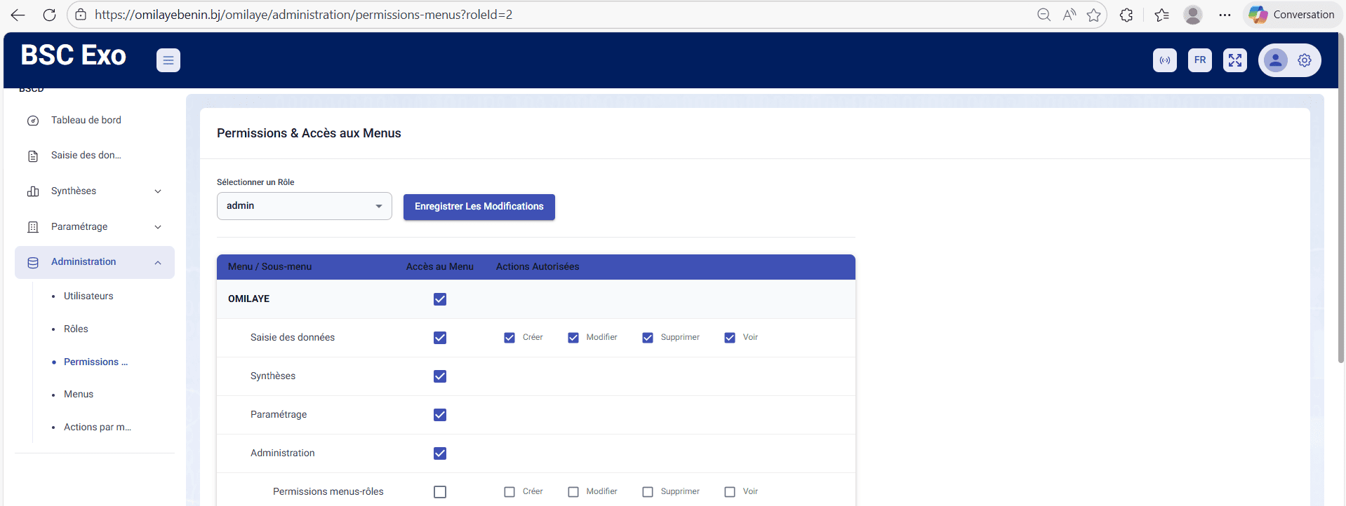Configuration admin